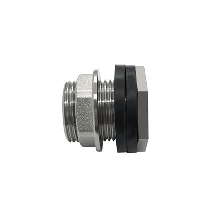 Beduan 1 NPS Male to 3/4 BSP(G) Female Stainless Steel Bulkhead Water Tank Connector Thru-bulk Fitting for Water Tank Barrel(Pack of 2) - size: 3/4G(BSP) to 1 G(BSP)