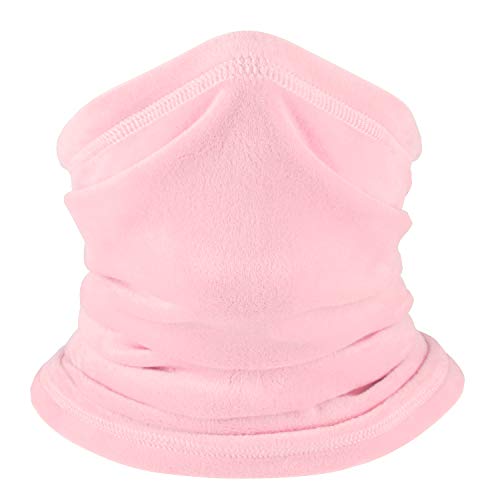 Polar Fleece Neck Warmer - Windproof Winter Neck Gaiter Cold Weather Face Mask For Men Women - 1 Pack - color: 1 Pack Pink