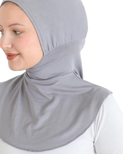 Prien Sport Hijab For Women, Muslim Head Scarf, Flexible Turban Girls, Chic Islamic Wear For Gym, Neck Collar Bonnet Viscose - color: Grey