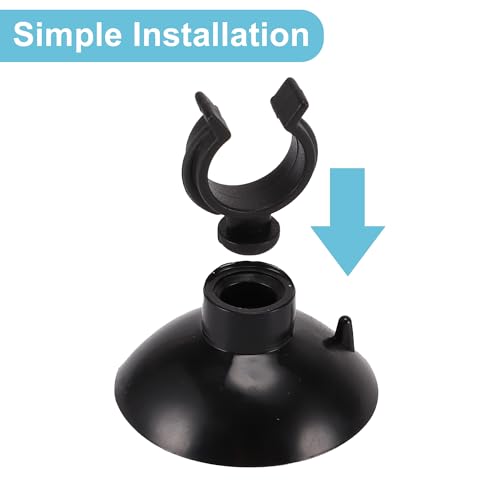 Aquarium Suction Cup, Aquarium Sucker Clip, Suction Cups Airline Tubing Holder, Fish Tank Accessories for Aquarium Fish Tank, Black, 0.51" 20 Pcs 20 Pcs