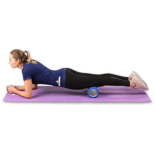 DRUNA Foam Roller for Muscle Massage, Pilates & Yoga 13"x5.5" Medium Firm PVC Foam Roller for Deep Tissue Massage, Recovery & Flexibility (Blue) - color: Blue