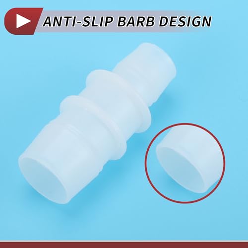 9/16" to 3/4" Hose Barb Fitting Hose Straight Reducing Coupler | 5 Pcs, Plastic, White, Fits 9/16" to 3/4" ID Flexible Tube, Barb Reducer Fitting, for Aquarium, Fountain, Drip Irrigation - size: 9/16"-3/4"
