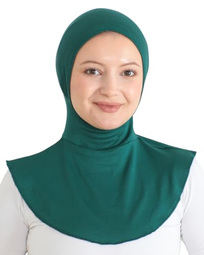 Prien Sport Hijab For Women, Muslim Head Scarf, Flexible Turban Girls, Chic Islamic Wear For Gym, Neck Collar Bonnet Viscose - color: Emerald