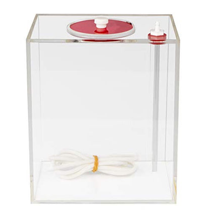 Aquarium Choice Acryli Made Liquid Storage Bucket Dosing Pump Reservoir Container (6.3 * 4.25 * 7.28 Inch;2500ml/2.5L) - size: 6.3*4.25*7.28 Inch;2500ml/2.5L（Red）