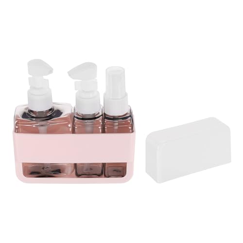 Travel Toiletries Bottles Set, Reusable 3-in-1 Kit Liquid Bottles Containers Leak Proof Spray & Lotion with Labels - Fitting for (Travel/Hotel/Gym/Perfume), 3Pcs & 50/100ml & Pink - color: Pink