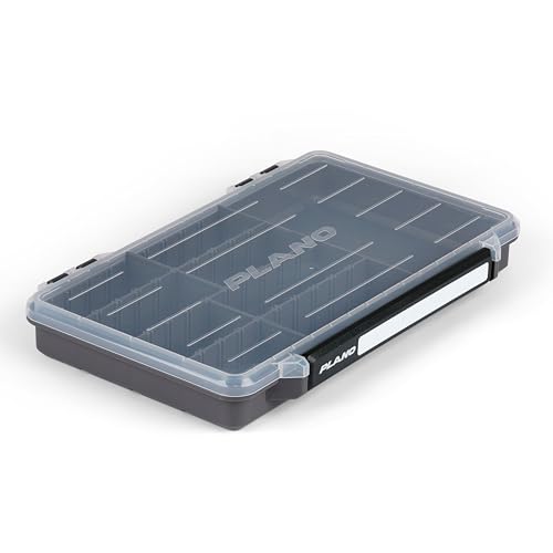 Plano StowAway 3700 50/50 Split Stow Tackle Box, with Corrosion-Preventive Rustricor, Single Latch Design, Transparent DuraView Lid, Stackable Storage for Fishing Bait, Lures and Gear - size: 3700 50/50 Split, style: New Model
