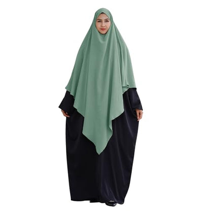 FYMNSI Women's Hijab Muslim Islamic Khimar Long Head Scarf Solid Color Modest Prayer Shawl Hijab Cover for Ramadan Eid