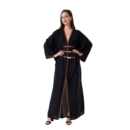 zhxinashu Prayer Clothes for Muslim Women, 2 Pcs Jilbab for Muslim Women,Islamic Dress Abaya and Hijab set - color: Style B,black