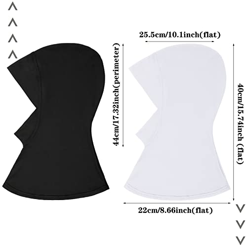 Geyoga Modal Hijab Cap for Women Adjustable Muslim Stretchy Turban Full Cover Shawl Cap Full Neck Coverage Small and medium - color: White, Black