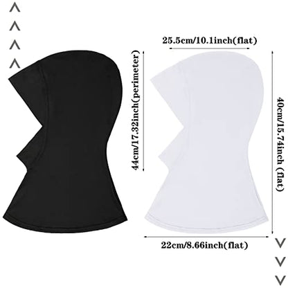 Geyoga Modal Hijab Cap for Women Adjustable Muslim Stretchy Turban Full Cover Shawl Cap Full Neck Coverage Small and medium - color: White, Black