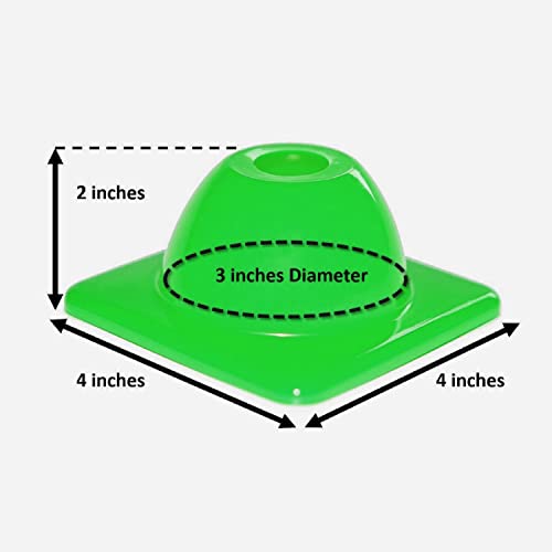 Versatyle Heavy Duty Agility Training Cones (2 in, 6 in, 9 in, 12 in, 28 in) for Sports, Kids Coaching, Multipurpose Field Marker Cones, Soccer, Basketball Drills, Bike, Motorcycle, Traffic Training - style: 2in, Green, 12 Pack