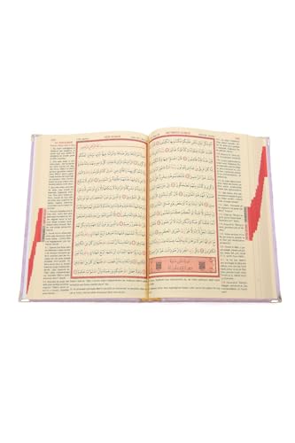 SODEF Personalized Medium Size Quran with Turkish Translation and Velvet Cover - Arabic & Turkish Text | 601-650 Pages