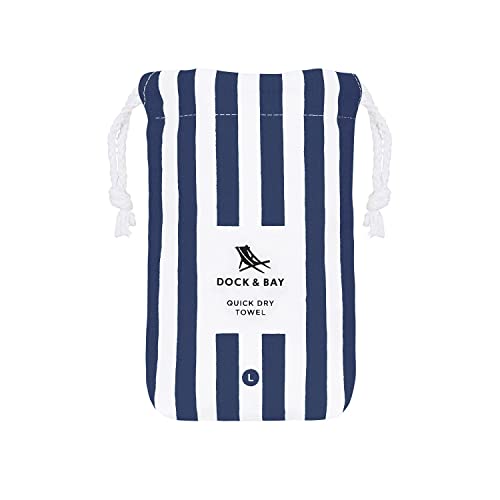 Dock & Bay Beach Towel - Quick Dry, Sand Free - Compact, Lightweight - 100% Recycled - Includes Bag - Cabana - Whitsunday Blue - Extra Large (200x90cm, 78x35) - color: Cabana - Whitsunday Blue, size: Extra Large (200x90cm, 78x35")