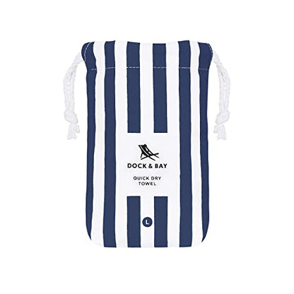 Dock & Bay Beach Towel - Quick Dry, Sand Free - Compact, Lightweight - 100% Recycled - Includes Bag - Cabana - Whitsunday Blue - Large (160x90cm, 63x35) - color: Cabana - Whitsunday Blue, size: Large (160x90cm, 63x35")