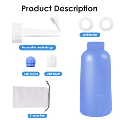 Peri Bottle Postpartum, RUFCRIL 350ml Perineal Wash Bottle, Upside Down Portable Bidet with Carry Bag, Boilable TPE & Dual Leak-Proof Rings, for Perineal Recovery, Hemorrhoid Relief, Hospital Bag - color: Blue