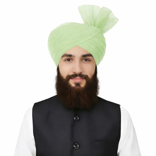Turban For Men (156 Inches) Long Cloth – Muslim, Sikh, Punjabi Headwrap | For Prayer, Festivals & Special Occasions - color: Light Pistachio Green