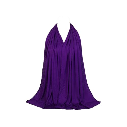 Non-see-through Premium Jersey Maxi Hijab Head Scarf Wrap for Muslim Women - color: Deep Purple