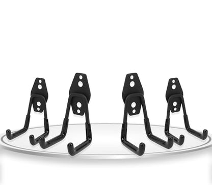 Wall Mount Heavy Duty Garage Hooks (4-Pack) – Wall Mounted Storage Hooks for Ladders, Bikes, Tools & More – Rust-Resistant Steel with Anti-Slip PVC Coating Small U Hooks - color: 4Pcs