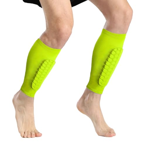 2 Pack Soccer Shin Guards Soccer Adult, Soccer Shin Guards for Kids Soccer Shin Pad with Honeycomb Pads, Shin Defender Shin Guard Sleeves, Ski Shin Guards Ski Shin Pads - color: Green, size: Large