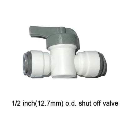Acetal Copolymer 1/2" Tube OD Tube Fitting,Hand Shut Off Valve, Push to connect for RO water filter system parts (pack of 5) - style: 1/2 to 1/2 o.d. valve