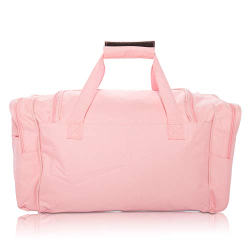 DALIX Signature Travel or Gym Duffle Bag in (Black, Gray, Navy Blue Red) - color: Pink