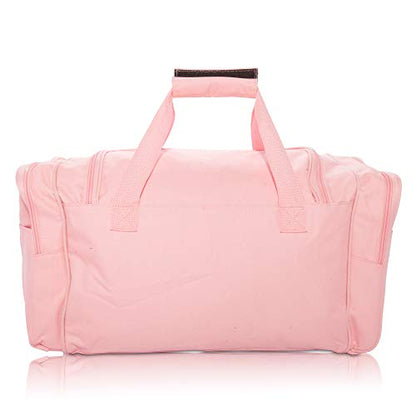 DALIX Signature Travel or Gym Duffle Bag in (Black, Gray, Navy Blue Red) - color: Pink