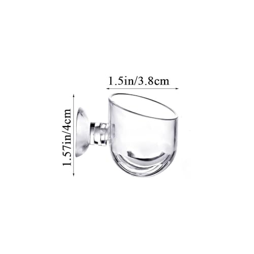 Leadigol 4Pcs Mini Aquatic Planting Pot,1.97 x 1.17 inch,Acrylic Water Plant Cups with Suction Holder,Aquarium Decor Aquatic Cup,for Aquarium Plant Decoration