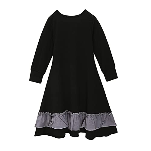 Toddler Girls Muslim Dress Islamic Prayer Abaya with Bow Hijab 2PC Set Modest Clothes Baby Arabic Long Skirt Eid Maxi Dress - color: A-black, size: 4-5T