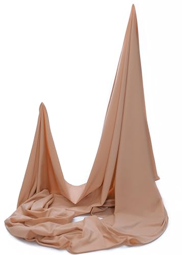 Premium Jersey Hijab Scarves -Turban Head Wraps for Women, Fashion Headbands Long Plain Muslim Shawls - color: Light Beige