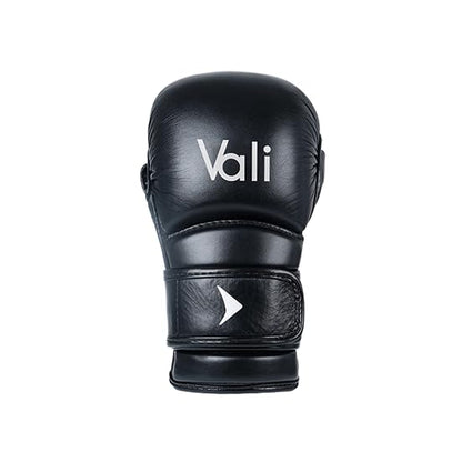 Vali Lancer Leather Hybrid MMA Sparring Gloves 7oz - color: Black, size: 7oz
