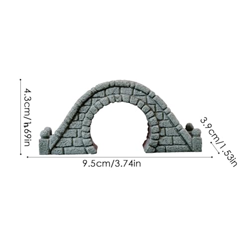 Fish Tank Bridge Decor, Aquarium Arch Sculpture Ornament, Mini Garden Scenery Structure Piece, Resin Aquarium Habitat Decoration Arch, Underwater Scene Accessory, Use for Setup