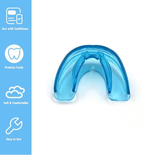 Double Braces Orthodontic Mouth Guard Sport Mouthguard for Football, Basketball, Baseball, MMA, Taekwondo, Wrestling, Adult, Blue