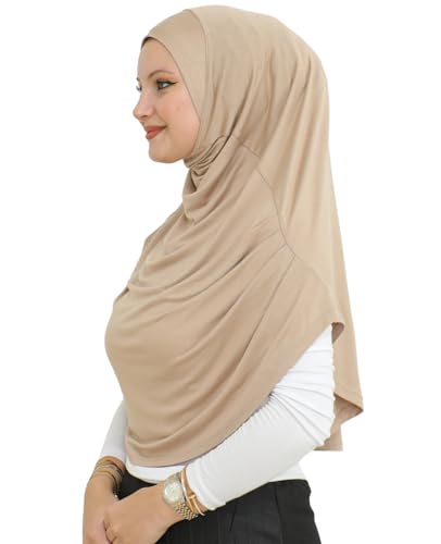Prien Ready To Wear Hijab For Women, Instant Turban, Soft Muslim Scarf For Prayer, Long Hijabs, Islamic Clothes, Jersey Abaya - color: Deep Mink