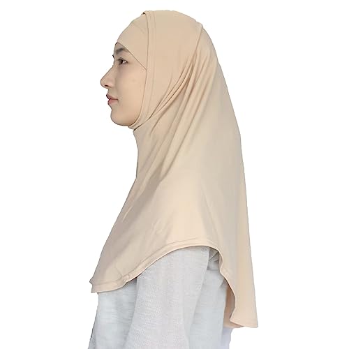 Women's Muslim Hijab Al-Amira Hijabs 2 Pieces with Tube Underscarf Cap Instant Soft Scarf - color: Khaki