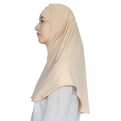Women's Muslim Hijab Al-Amira Hijabs 2 Pieces with Tube Underscarf Cap Instant Soft Scarf - color: Khaki
