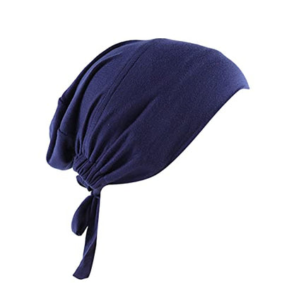 Jersey Hijab Muslim Elastic Band Ethnic Lace up Small Cap Tube Turban Soft Breathable Stretchy for Women - color: 02#_b