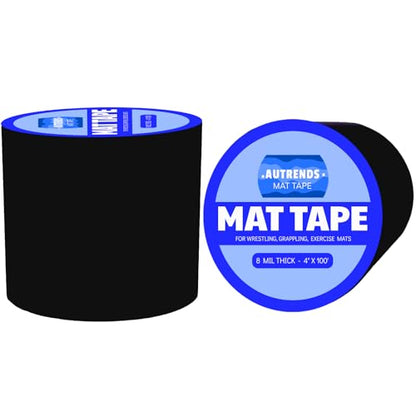 Black Mat Tape, 4 Inch Strong Floor Tape for Wrestling Grappling Gymnastics Jiu Jitsu Floor, Gym Floor, Seaming Home Mats Exercise Mat, 96FT