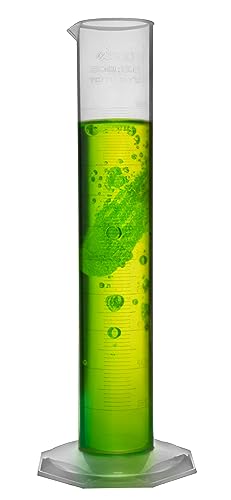 EISCO Plastic Graduated Cylinder, 500mL - Class B - Stable Hexagonal Base - Premium Polypropylene - Lab Cylinder, Measuring Cylinder