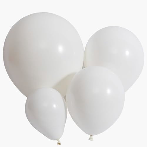 Latex Balloons, 100-Pack Different Sizes 18 12 10 5 Inch Party Balloon Garland Kit (White) - color: White