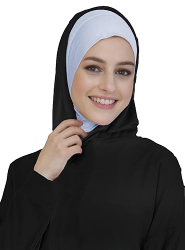 Lina & Lily Modal Jersey Muslim Amira Instant Hijab Scarf One Piece Ready-To-Wear - color: Baby Blue