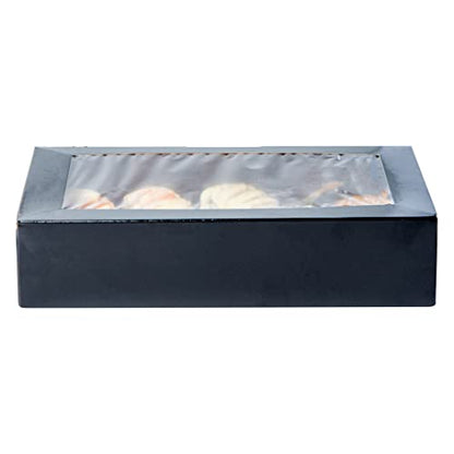 Restaurantware Sakura Vision 8 x 4.8 x 1.8 Inch Sushi Boxes 50 Disposable Take Out Boxes - Built-In Lid Clear Window Black Paper Rectangle Boxes For Sushi Maki Or Sashimi - size: Large