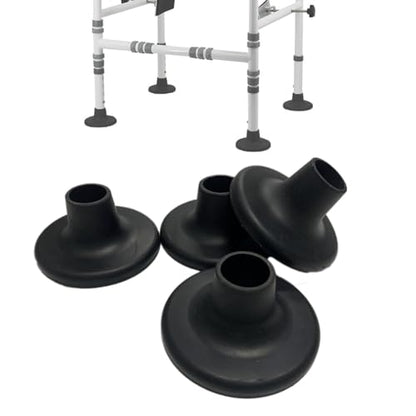 Toilet Chair Safety Replacement Feet, 1-1/8" Suction Cup Feet for Shower Stool and Transfer Bench, Anti Slip Rubber Cap Mats for Elderly Disabled, Black, 4 Pcs