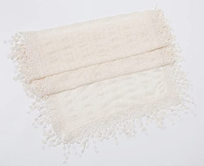 Cindy & Wendy Lightweight Soft Leaf Lace Fringe Scarf Bridal Shawl for Women - color: Beige - Sh