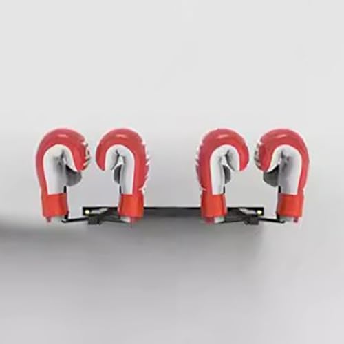 WDJBPSH Wall Mounted Display Boxing Glove Holder, Black Powder Coated Storage Rack with Metal Hook, Hold 2/3 / 4/5 Pair of Training Gloves Dryer - size: 55cm/21.6in long