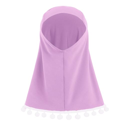 IWEMEK Infant Baby Girl Prayer Dress Kids Muslim Clothes for Toddler Girls Abaya with Hijab Ruffle Islamic Eid Ramadan Outfit - color: Lavender, size: 6-12 Months