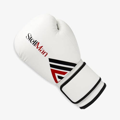 Boxing Gloves for Men & Women – Premium Synthetic Leather Training Gloves for Boxing, Kickboxing, Muay Thai, Sparring & Heavy Bag Work with Wrist Support – White - size: 12oz