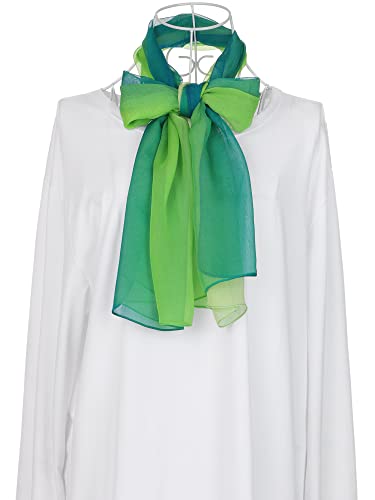 uxcell Women'sChiffon Sheer Long Scarf Silky Gradient Party - color: Dark Light Green
