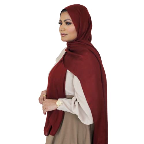 Modal Hijab for Women | Headscarf - color: Crimson Modal - Plain Hijab