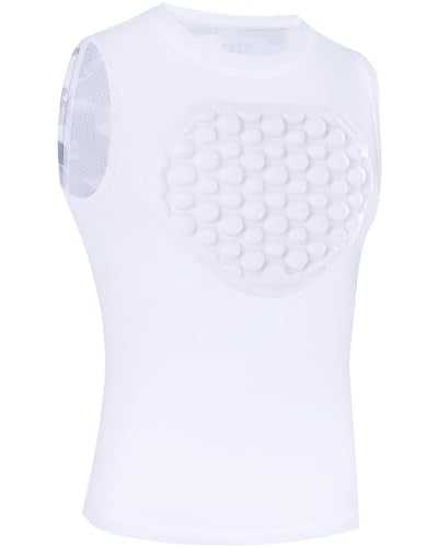 Runhit Youth Baseball Chest Protector Softball Lacrosse Football Padded Compression Shirt Heart Guard Sternum Protection - color: Camo, size: Medium
