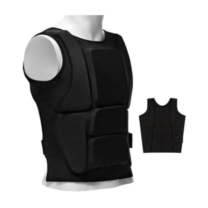Martial Arts Chest Protector, Foam Padded Breathable Boxing Body Protector Chest Guard for Adults Karate Taekwondo Judo Training - size: Large